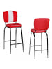 FineBuy Barstuhl in Rot / Kunstleder / 40x38x110