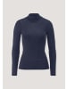 Hessnatur Hessnatur Rollkragen-Longsleeve Fitted aus Schurwolle und Seide in graphitblau