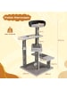 COSTWAY 2 in 1 Kratzbaum Hundetreppe 93 cm in Grau
