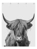 Juniqe Duschvorhang "Highland Cow Classic" in Schwarz & Weiß