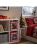 relaxdays 3 x Weihnachtskugel-Aufbewahrungsbox in Rot/ Weiß - (B)33 x (H)33 x (T)33 cm