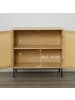 relaxdays Sideboard in Natur/ Schwarz - (B)80 x (H)76 x (T)35 cm