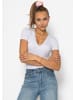 SASSYCLASSY Kurzarm Body mit V-Ausschnitt in Flieder
