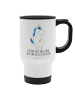 Mr. & Mrs. Panda Travel Mug Einhorn Mann mit Spruch in Weiß