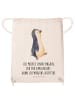 Mr. & Mrs. Panda Jutebeutel Pinguin mHerzieren mit Spruch in Creme