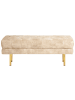 Beliani Bettbank ROSEVILLE in Beige/Gold - (W) 117 x (H) 44 x (L) 40 cm