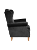 58 aufm Kessel OHRENSESSEL Katria Bezug Samtvelours Buche natur / schwarz