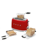 Smeg 2-Schlitz-Toaster 50's Retro Style in Rot