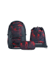 Coocazoo Schulrucksack-Set PORTER "Broken Black" 3-tlg. in Schwarz/Rot