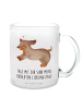 Mr. & Mrs. Panda Trinkglas Hund Dackel mit Spruch in Transparent