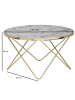 KADIMA DESIGN Couchtisch | Marmor-Optik, ø85cm, Weiß/Gold, Premium