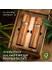 Praknu Salz und Pfeffermühle aus Akazienholz mit Untersetzer - Nachhaltiges