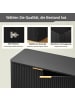 ABRIHOME Sideboard in Schwarz mit Streifen Wellenform Design 160x80x40 cm