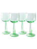 HKLiving Weinglas 4er-Set The Emeralds in Fern Green