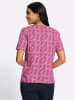 Sieh an! Kurzarm-Shirt in fuchsia-ecru-bedruckt