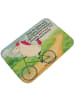 Mr. & Mrs. Panda Badematte Einhorn Radfahrer Design mit Spruch in Weiß