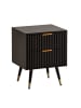 FineBuy Nachttisch "FB105032" in Schwarz /