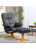 HOMCOM Relaxsessel mit Hocker in Dunkelgrau 80L x 86B x 99H cm