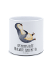 Mr. & Mrs. Panda Blumentopf Groß Pinguin Lachen mit Spruch in Weiß