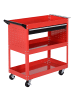 HOMCOM Werkstatt-Rollwagen-82L x 35B x 76H cm-Schwarz+rot