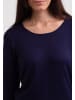 CASH-MERE.CH Seide Rundhals Pullover in Marine Blau