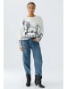 Oui Pullover in white blue