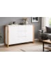 Furn.Design Sideboard weiß, Eiche Artisan 120 x 88 cm, Kommode mit viel Stauraum