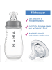 MiaMia PP-Flasche 2er Pack 260 ml + Silikon-Trinksauger in grau