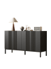 ABRIHOME Sideboard in Schwarz mit grifflosen Türen 4-türig und Metallgestell