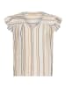 CULTURE Kurzarm-Bluse CUpella Relaxed fit in Blue/Brown Stripe