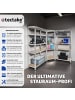 tectake Schwerlastregalsystem Gustav variable Montage im Stecksystem, silber