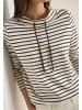 Cecil Striped Funnel Neck Bluse in Macchiato Brown