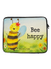 Mr. & Mrs. Panda Laptop Tasche Biene Happy Design mit Spruch in Weiß