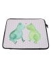 Mr. & Mrs. Panda Laptop Tasche Frosch Liebe ohne Spruch in Grau Pastell