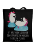Mr. & Mrs. Panda Strandtasche Einhorn Sekt mit Spruch in Schwarz