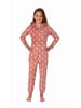 NORMANN Jumpsuit Schlafanzug Overall Coralfleece Tupfen - 76793 in rosa