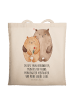 Mr. & Mrs. Panda Tragetasche Bären Liebe mit Spruch in Creme