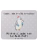 Mr. & Mrs. Panda Mauspad Mikrobiologin Leidenschaft mit Spruch in Grau Pastell