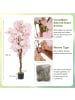COSTWAY 2er Set Kunstbaum mit Blüten 150CM in Rosa