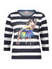 Betty Barclay Basic Shirt mit Aufdruck in Dunkelblau/Weiß