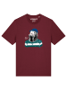 wat? Apparel T-Shirt Walross in Weinrot