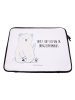 Mr. & Mrs. Panda Notebook Tasche Eisbär Faul mit Spruch in Weiß