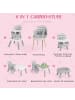 COSTWAY 6-in-1 Babyhochstuhl in Grau