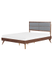 Beliani Doppelbett POISSY in Braun/Grau - (W) 167 x (H) 120 x (L) 202 cm