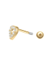 Glanzstücke München Piercing Herz aus Sterling Silber mit Zirkonia in gelbgold