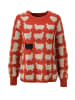 Aniston CASUAL Strickpullover in rot-beige-schwarz