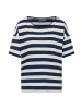 ELBSAND T-Shirt Luani in Coldwater + Cloud White STRIPE