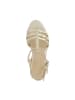 Les Tropéziennes par M Belarbi Lili – Keilabsatz-Sandalen aus Leder Gold