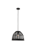 home24 home24 1-flammige Pendelleuchte aus Eisen & Rattan in Beige, 35 x 150 x 35 cm in Schwarz