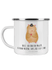 Mr. & Mrs. Panda Camping Emaille Tasse Hamster Hut mit Spruch in Weiß